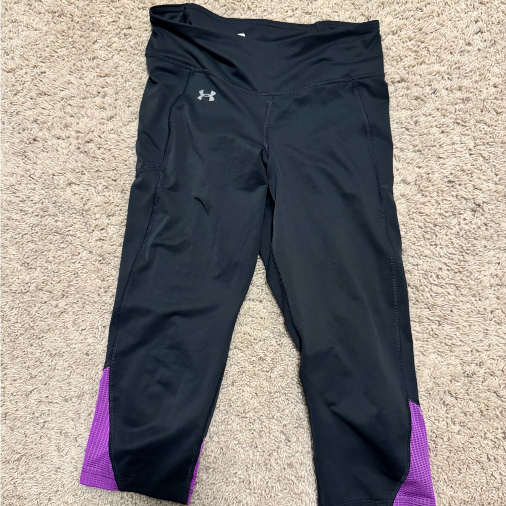 Under Armour Black and Purple Leggings
